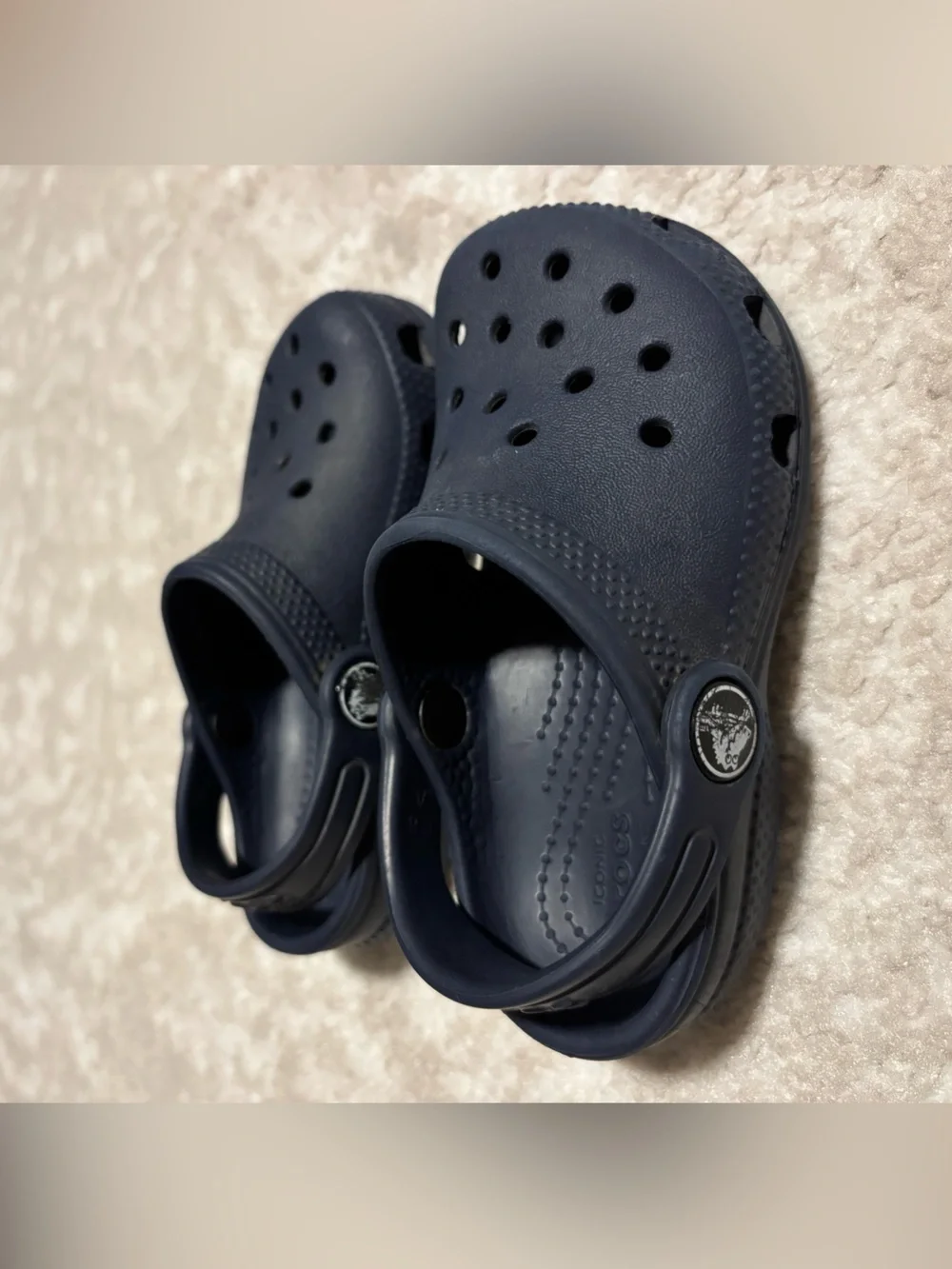 CROCS - Navy Blue Classic Clog Sandals Shoes Kids size 8 LIKE NEW